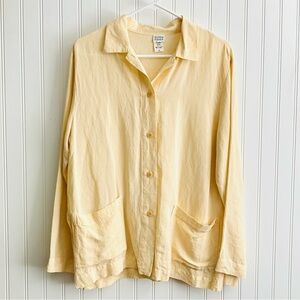 EILEEN FISHER Butter Yellow Button Down Shirt
